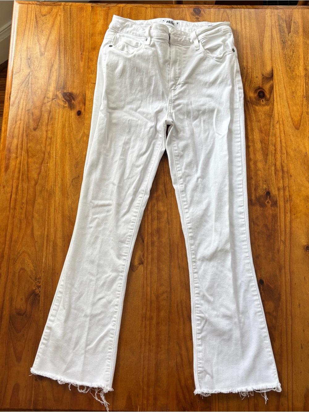Paige White Rory Crop Flare Jeans